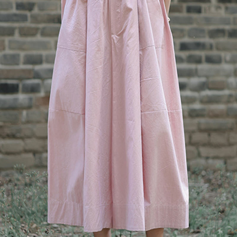 Buddha Stones Pantaloni Capri a gamba larga, cropped, casual, in cotone tinta unita, a vita alta, con tasche, da donna - image 15