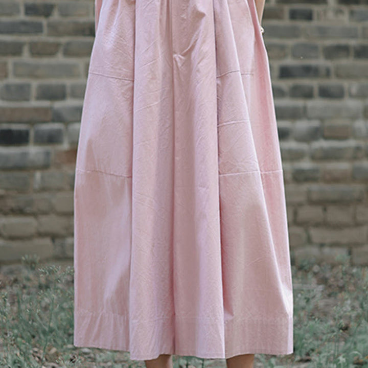 Buddha Stones Pantaloni Capri a gamba larga, cropped, casual, in cotone tinta unita, a vita alta, con tasche, da donna - image 15