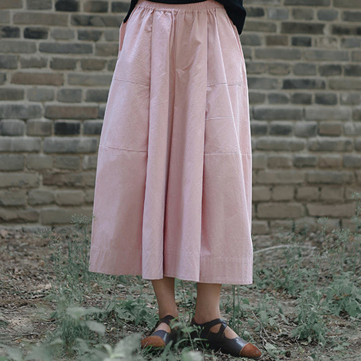 Buddha Stones Pantaloni Capri a gamba larga, cropped, casual, in cotone tinta unita, a vita alta, con tasche, da donna - image 10