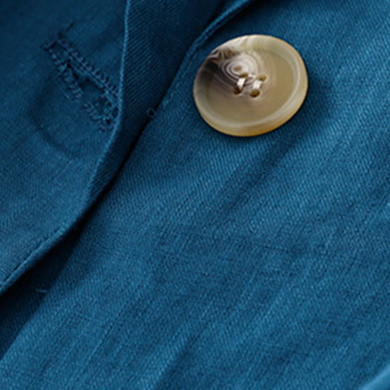 Giacca da abito da donna in cotone con bottoni, maniche a tre quarti e tasche, Buddha Stones - image 15