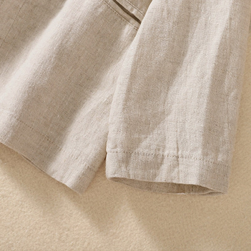 Camicia da donna a maniche lunghe con colletto alla coreana e tasche Buddha Stones - image 3