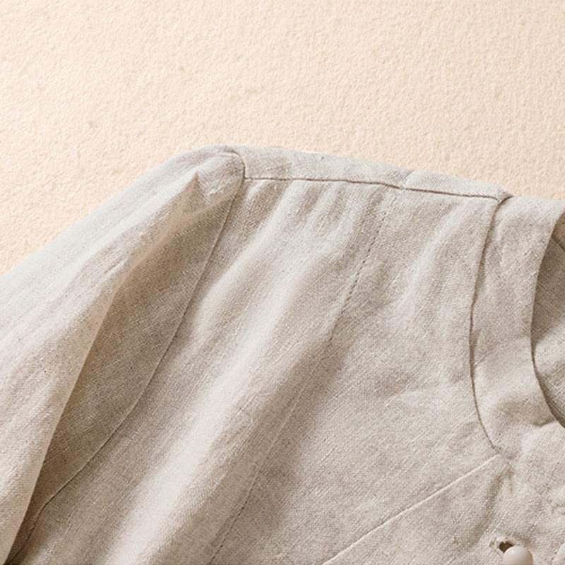 Camicia da donna a maniche lunghe con colletto alla coreana e tasche Buddha Stones - image 6
