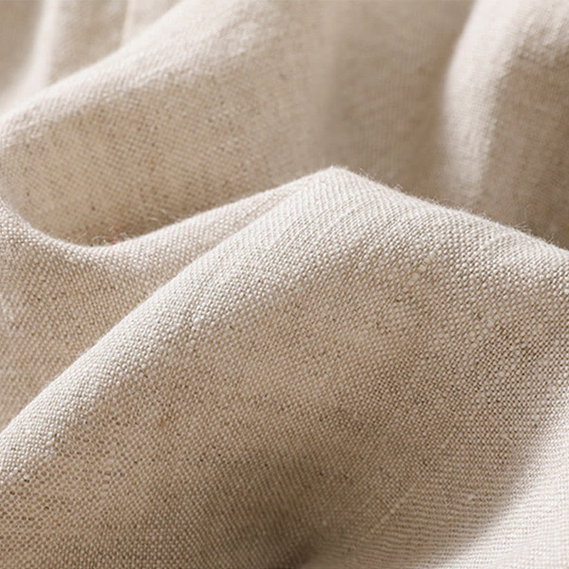 Camicia da donna a maniche lunghe con colletto rialzato in cotone e lino Buddha Stones tasche - image 5