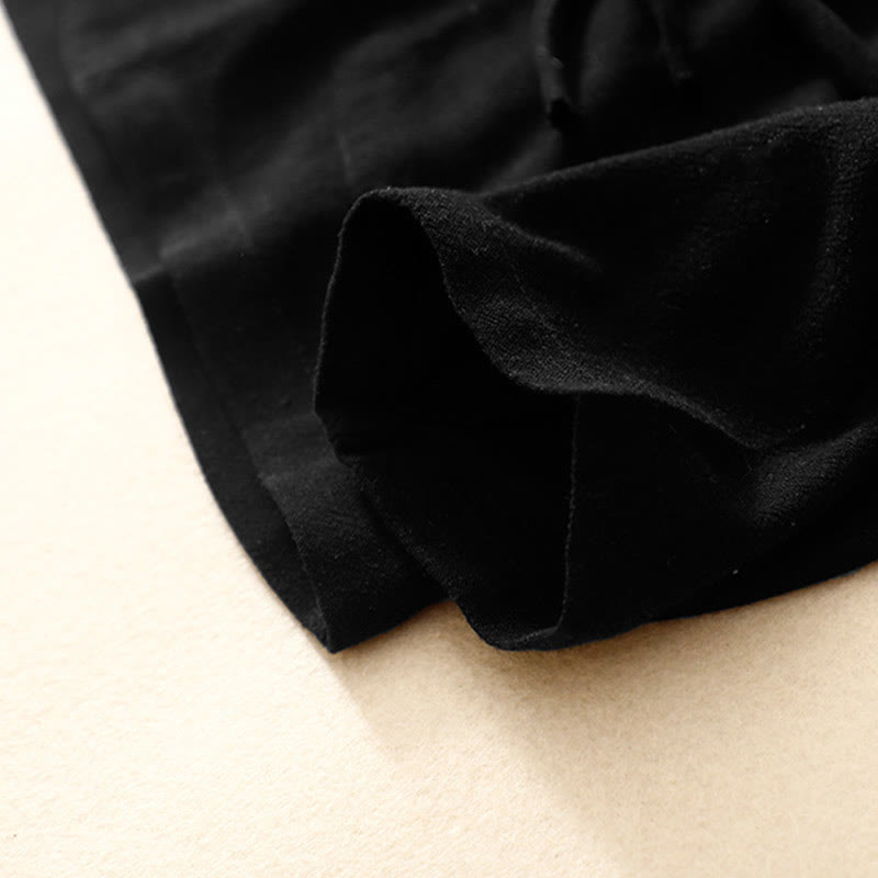 Buddha Stones Giacca da donna in cotone e lino con bottoni a rana e maniche lunghe e tasche - image 15