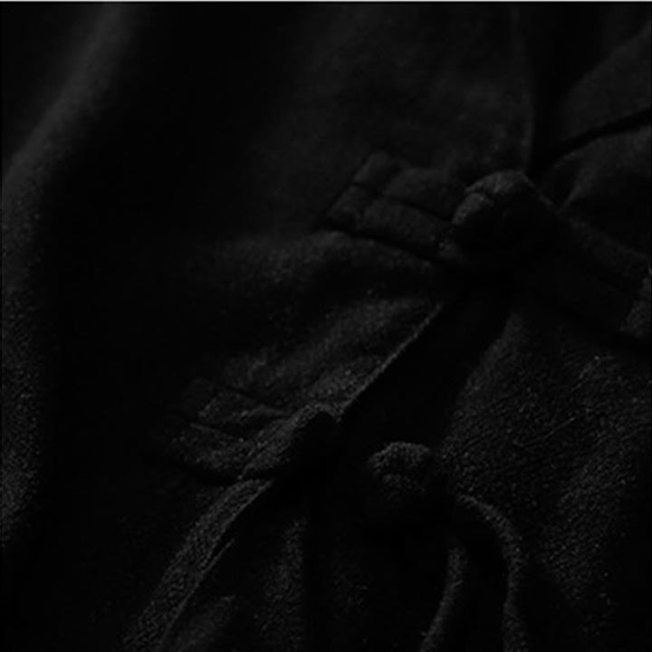 Buddha Stones Giacca da donna in cotone e lino con bottoni a rana e maniche lunghe e tasche - image 14