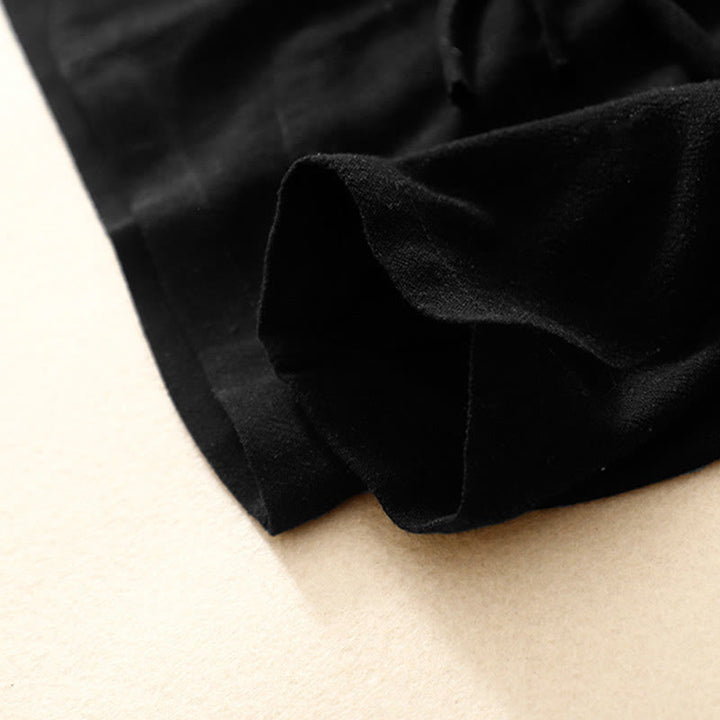 Buddha Stones Giacca da donna in cotone e lino con bottoni a rana e maniche lunghe e tasche - image 15