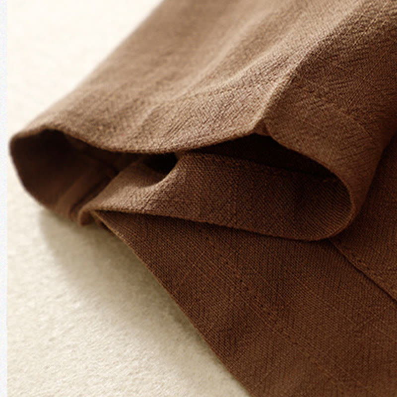 Buddha Stones Giacca da donna in cotone e lino con bottoni a rana e maniche lunghe e tasche - image 27