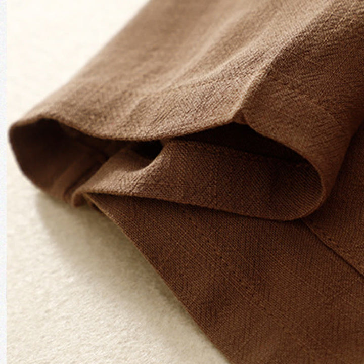 Buddha Stones Giacca da donna in cotone e lino con bottoni a rana e maniche lunghe e tasche - image 27