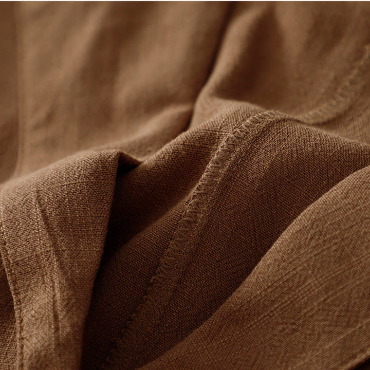 Buddha Stones Giacca da donna in cotone e lino con bottoni a rana e maniche lunghe e tasche - image 30