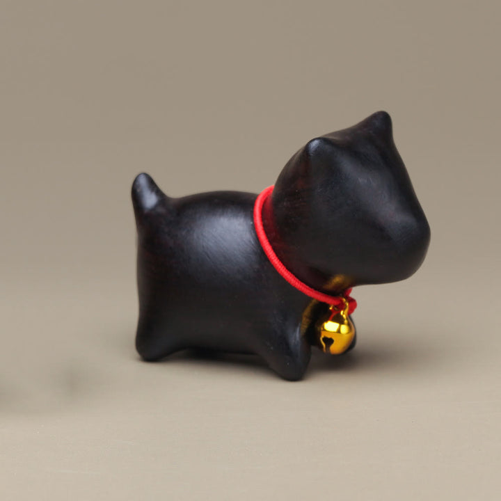 Buddha Stones, Sandalo verde, Piccola foglia, Sandalo rosso, Simpatici animali di gatto, Decorazione rilassante e pacifica - Piccolo cane nero in legno di ebano - image 29