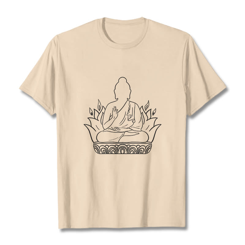 Maglietta casual con motivo Buddha Stones Meditation Buddha - Biscotto - 2XL - image 1