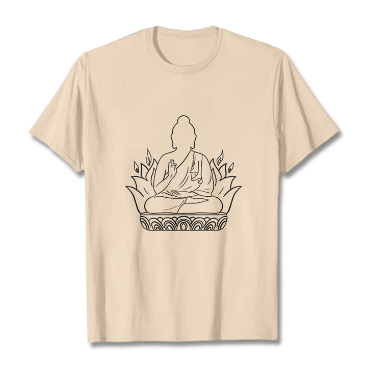 Maglietta casual con motivo Buddha Stones Meditation Buddha - Biscotto - 2XL - image 1