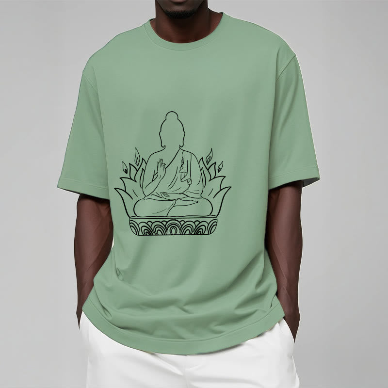 Maglietta casual con motivo Buddha Stones Meditation Buddha - image 16