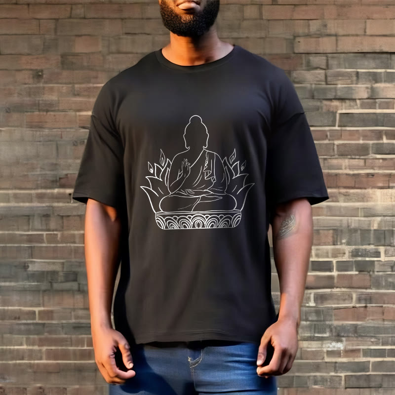 Maglietta casual con motivo Buddha Stones Meditation Buddha - image 6