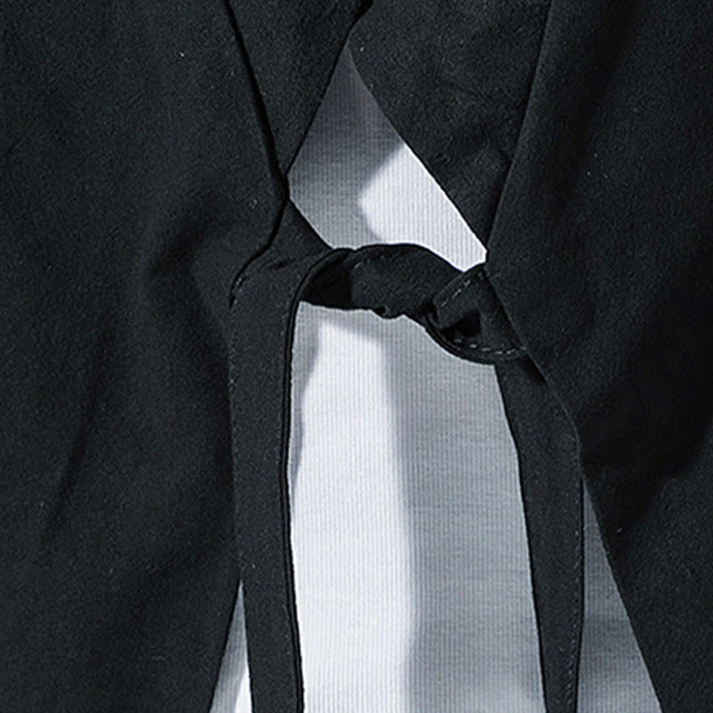 Giacca aperta sul davanti in cotone e lino da uomo, kimono con maniche a tre quarti, stile Buddha Stones Tang Suit - image 15