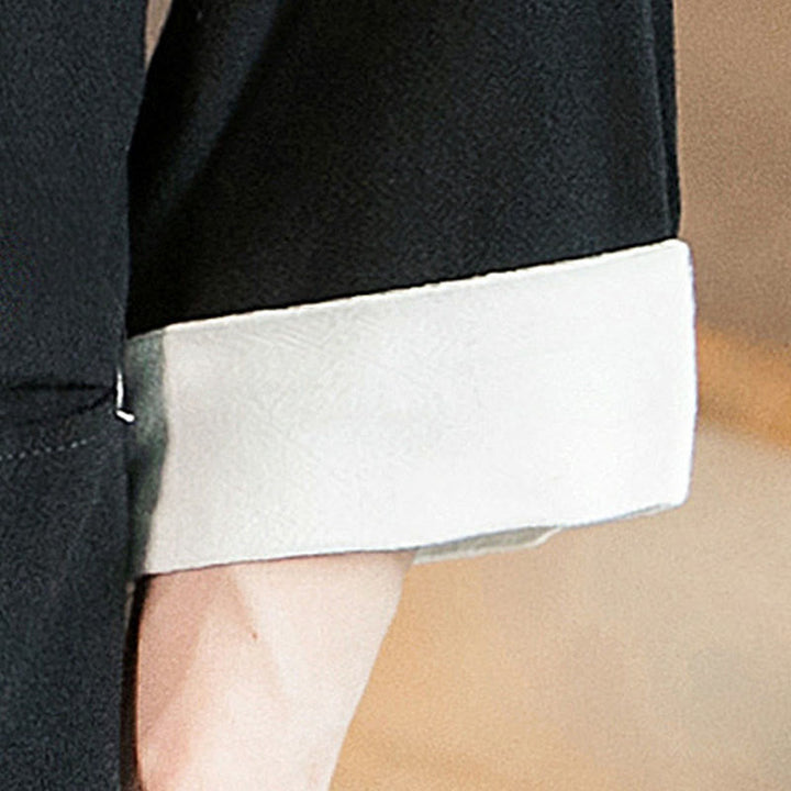 Giacca da uomo in cotone e lino con maniche a tre quarti, kimono con tasche e motivo Buddha Stones con lacci - image 20