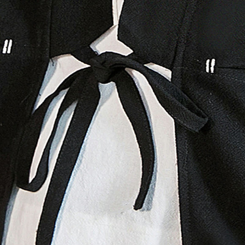 Giacca da uomo in cotone e lino con maniche a tre quarti, kimono con tasche e motivo Buddha Stones con lacci - image 18