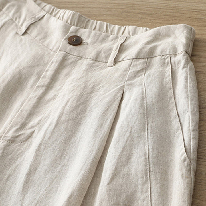 Pantaloni larghi da donna in cotone con tasche e cerniera, stile retrò casual Buddha Stones