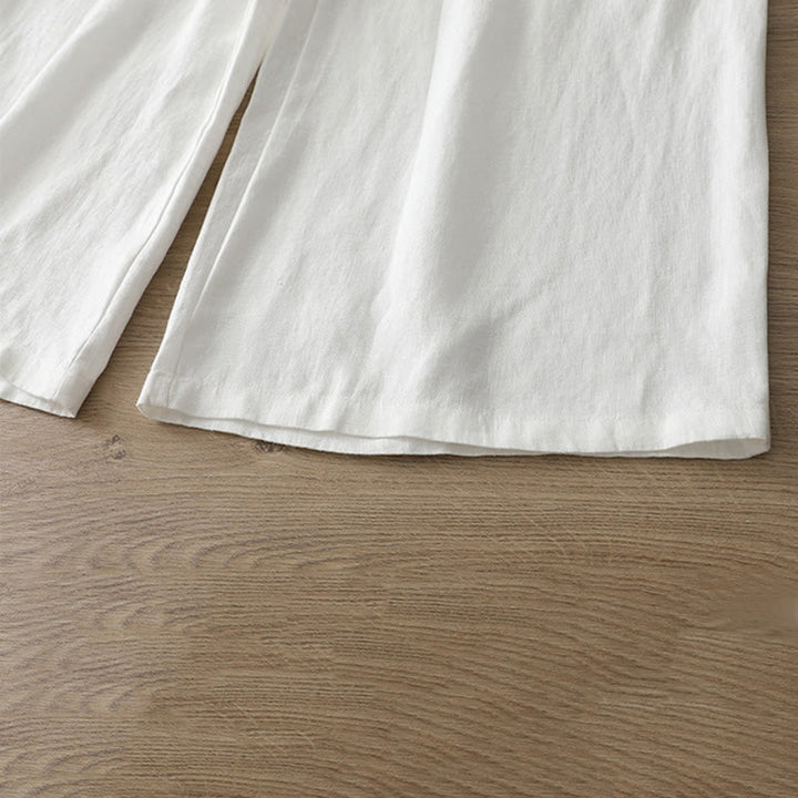 Pantaloni larghi da donna in cotone con tasche e cerniera, stile retrò casual Buddha Stones