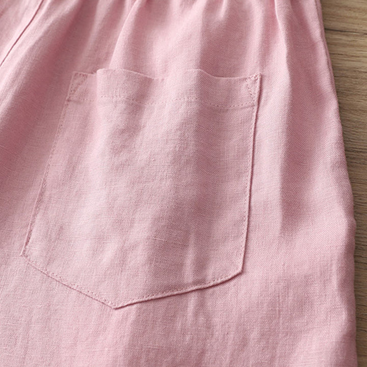 Pantaloni larghi da donna in cotone con tasche e cerniera, stile retrò casual Buddha Stones