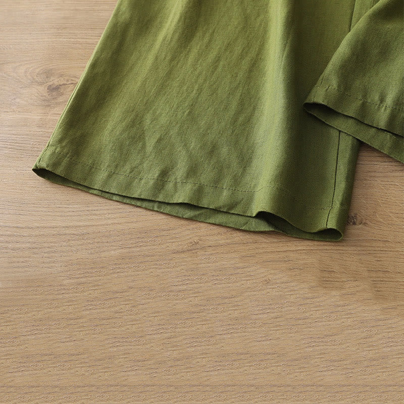 Pantaloni larghi da donna in cotone con tasche e cerniera, stile retrò casual Buddha Stones