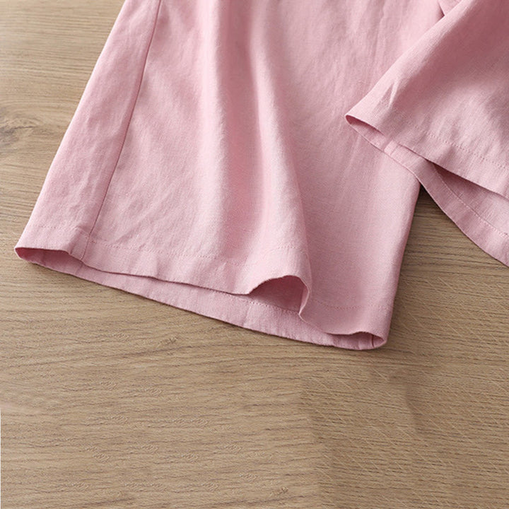 Pantaloni larghi da donna in cotone con tasche e cerniera, stile retrò casual Buddha Stones