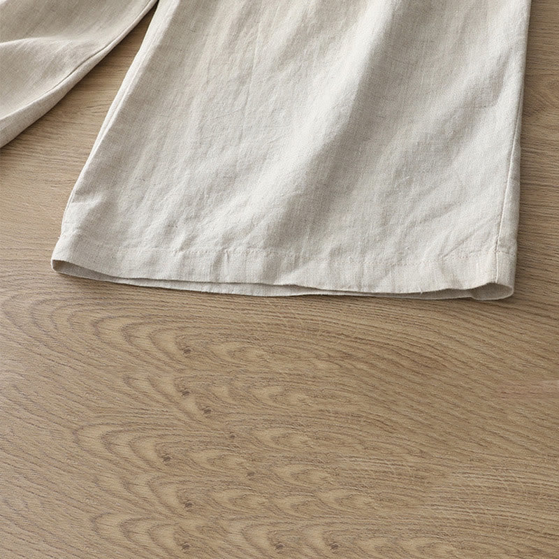 Pantaloni larghi da donna in cotone con tasche e cerniera, stile retrò casual Buddha Stones