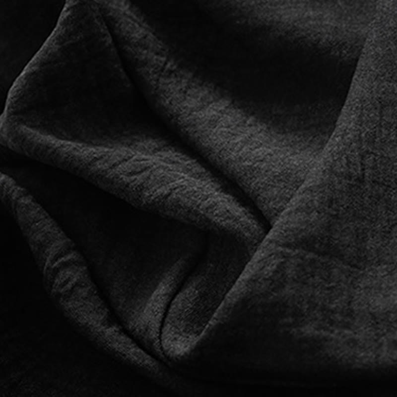 Pantaloni da donna in cotone a gamba larga con tasche, modello Buddha Stones, casual, estivi, con lacci e texture.