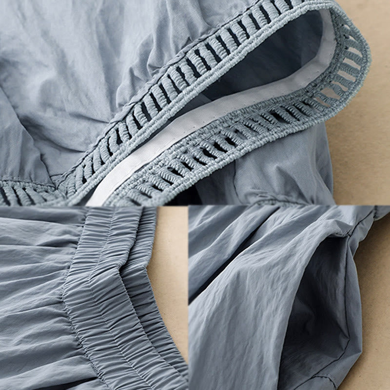 Pantaloni larghi da donna in cotone con orlo cavo, lunghezza 7-8, con tasche, modello Buddha Stones - image 7