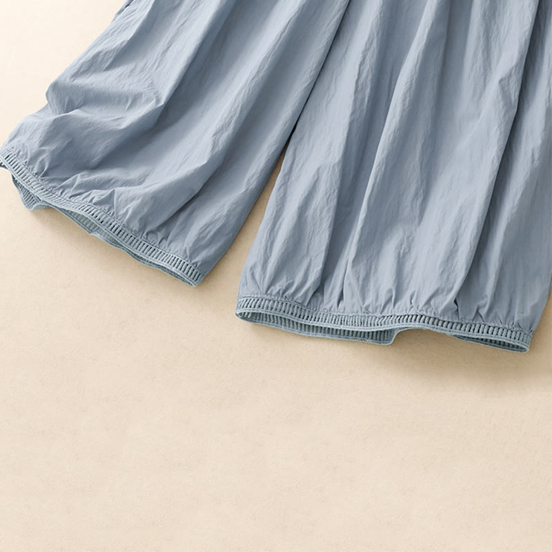Pantaloni larghi da donna in cotone con orlo cavo, lunghezza 7-8, con tasche, modello Buddha Stones