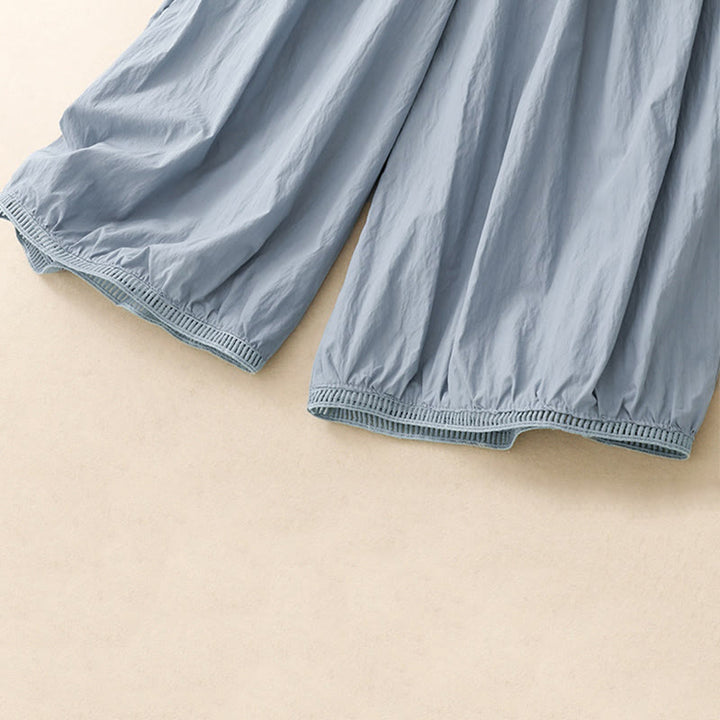 Pantaloni larghi da donna in cotone con orlo cavo, lunghezza 7-8, con tasche, modello Buddha Stones