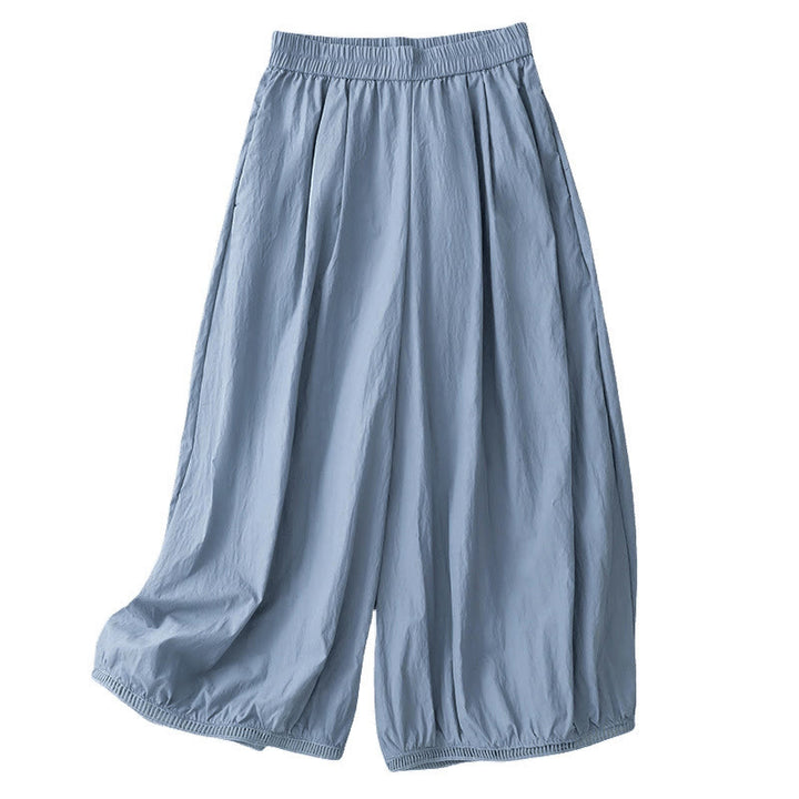 Pantaloni larghi da donna in cotone con orlo cavo, lunghezza 7-8, con tasche, modello Buddha Stones