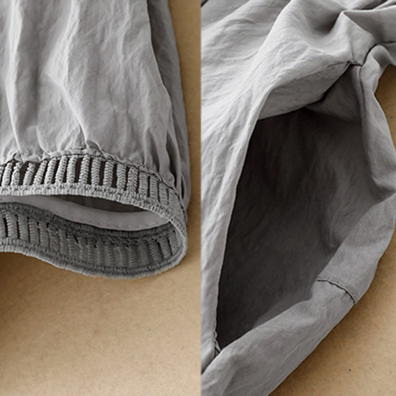 Pantaloni larghi da donna in cotone con orlo cavo, lunghezza 7-8, con tasche, modello Buddha Stones