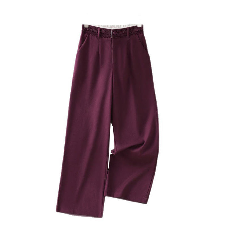 Pantaloni larghi da donna in cotone e lino con tasche, modello Buddha Stones, casual, con cinturino in pizzo cavo