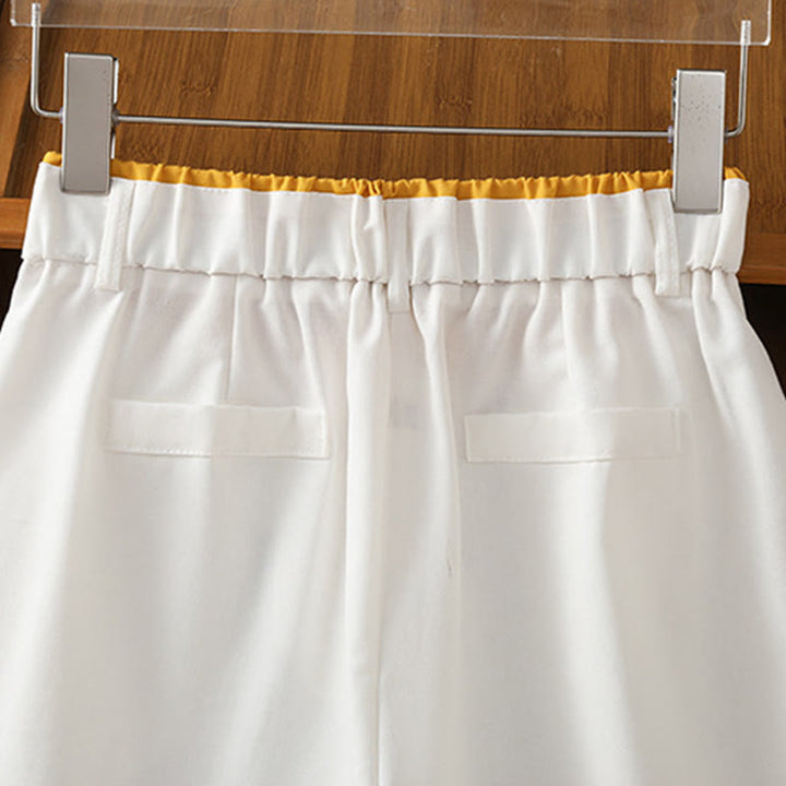 Pantaloni larghi da donna in cotone e lino con tasche, modello Buddha Stones, casual, con cinturino in pizzo cavo