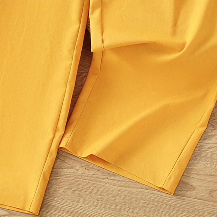 Pantaloni larghi da donna in cotone e lino con tasche, modello Buddha Stones, casual, con cinturino in pizzo cavo