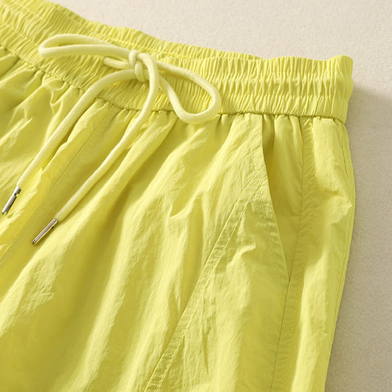 Pantaloni Buddha Stones Summer Vintage con coulisse e polsini con tasche