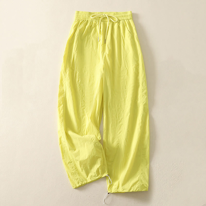 Pantaloni Buddha Stones Summer Vintage con coulisse e polsini con tasche - Verde Giallo - US8-10, UK/AU12-14, EU40-42 (2XL) - image 26