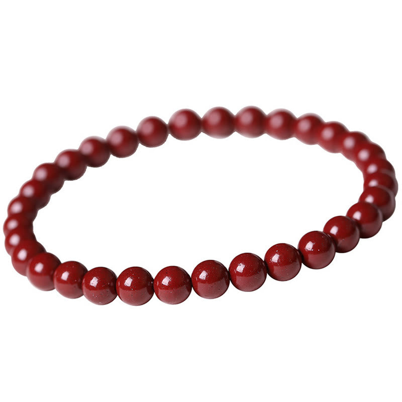 Braccialetto di perle di cinabro e zucca con Buddha Stones e perle di benedizione - Cinabro (dimensione perla: 6 mm) - image 9
