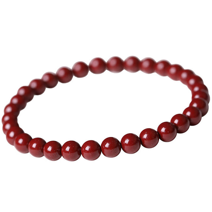 Braccialetto di perle di cinabro e zucca con Buddha Stones e perle di benedizione - Cinabro (dimensione perla: 6 mm) - image 9