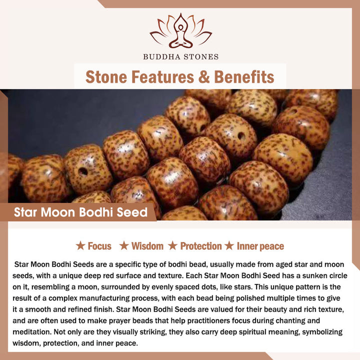 Buddha Stones Braccialetto per la pace interiore con motivo a elefante, stella e luna, lucidato a mano - image 5