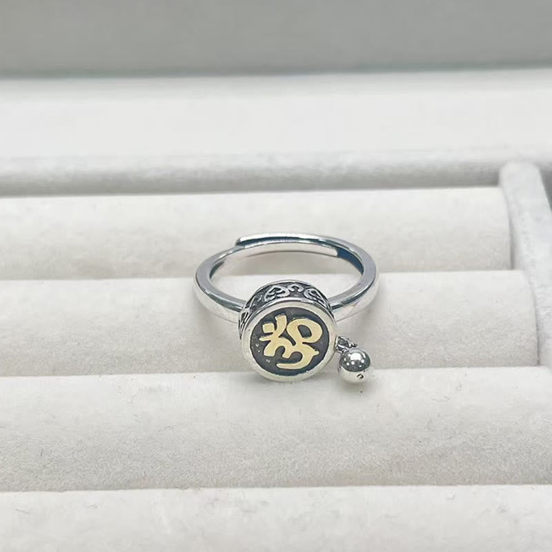 Anello da uomo regolabile con simbolo naturale Om Buddha Stones per la ricchezza - image 4