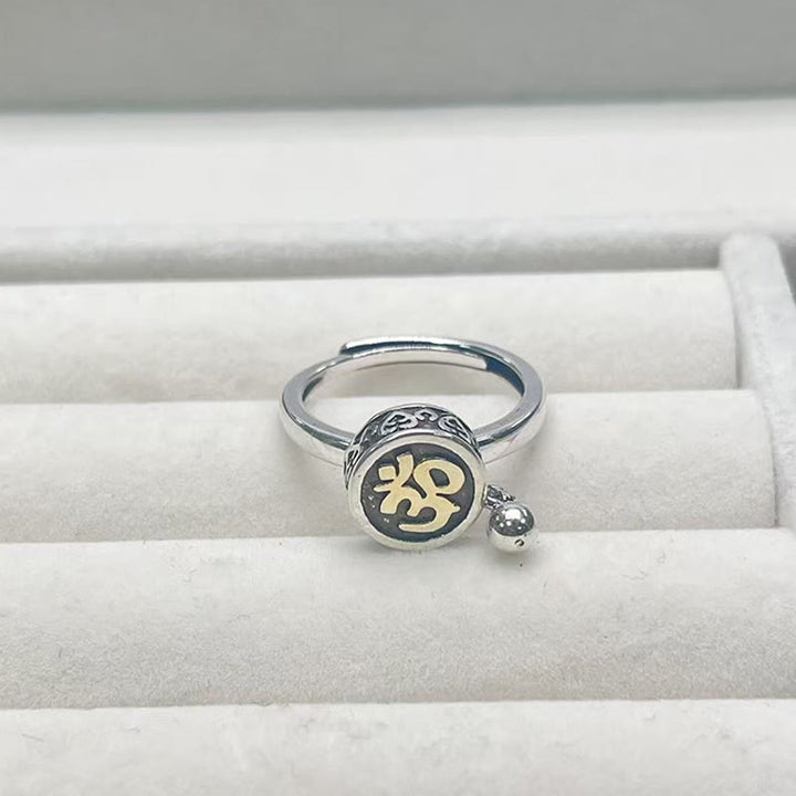 Anello da uomo regolabile con simbolo naturale Om Buddha Stones per la ricchezza - image 4
