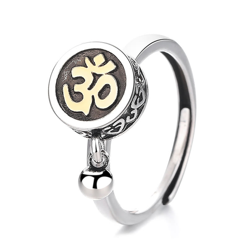 Anello da uomo regolabile con simbolo naturale Om Buddha Stones per la ricchezza - image 5