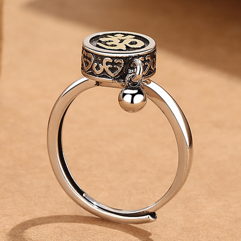Anello da uomo regolabile con simbolo naturale Om Buddha Stones per la ricchezza - image 2
