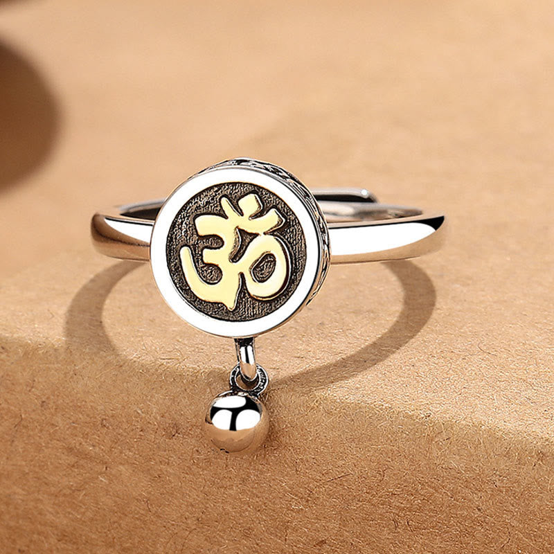Anello da uomo regolabile con simbolo naturale Om Buddha Stones per la ricchezza - image 3