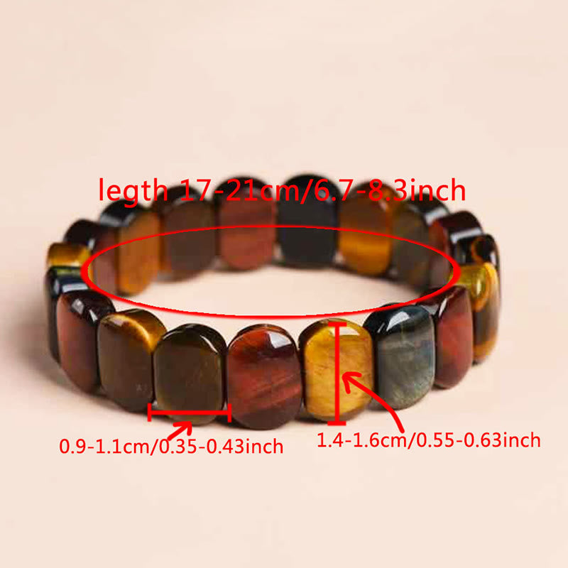 Bracciale Buddha Stones con perle ovali in occhio di tigre colorato naturale