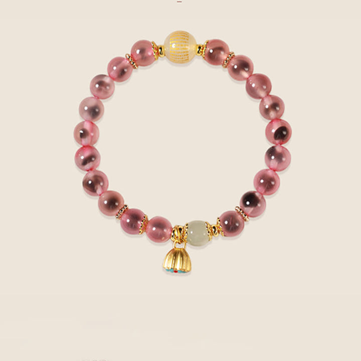 Braccialetto curativo con baccello di loto dorato in agata caramellata naturale colorata Buddha Stones - Agata rossa caramella (circonferenza del polso: 14-15 cm) - image 15