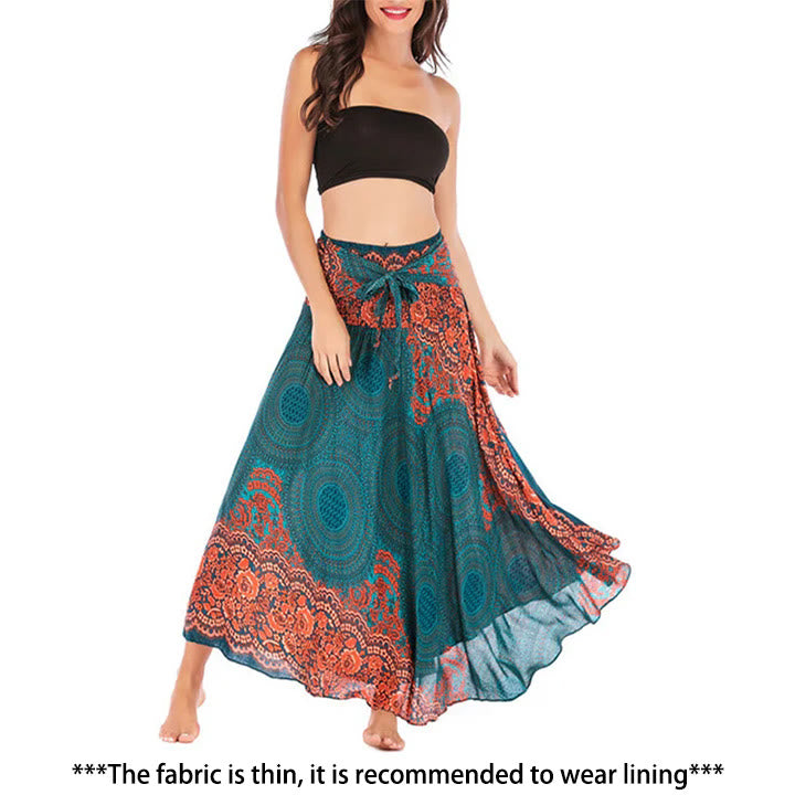 Buddha Stones Due stili indossano un abito con gonna allacciata con fiori rosa dei venti bohémien - image 1