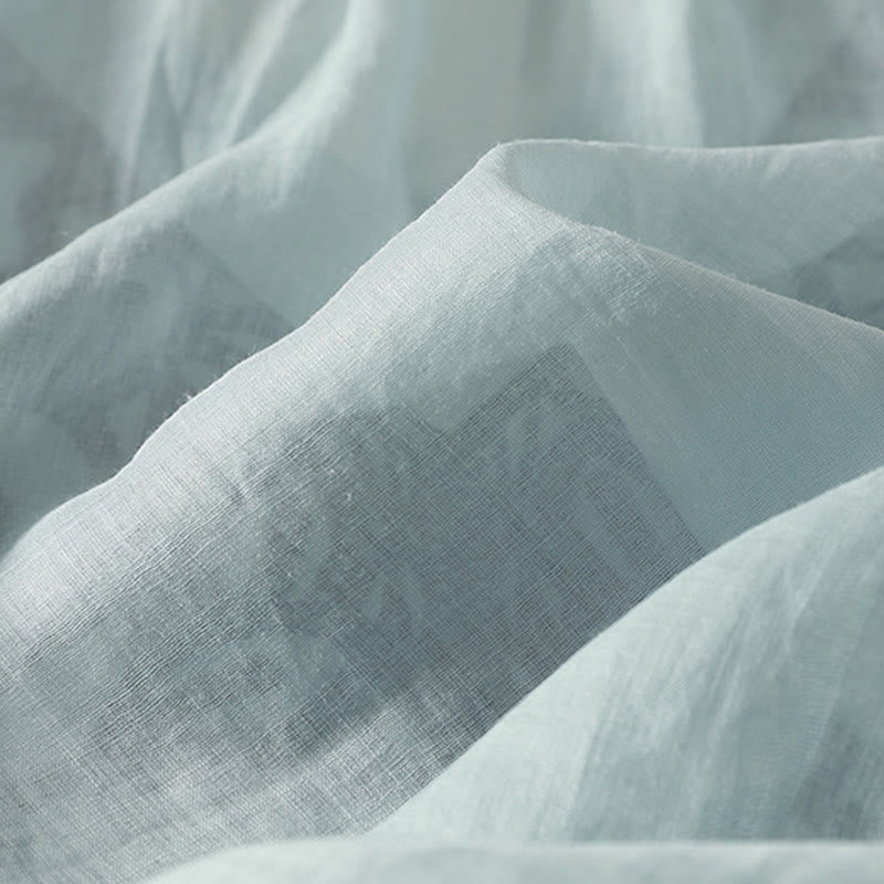 Maglietta casual da donna in cotone e lino con scollo a V e maniche corte, ricamata con Buddha Stones - image 10